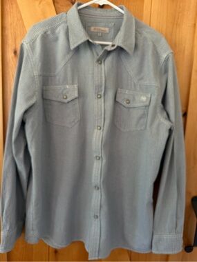Blue Ranchwear Men’s XL Western Snap Shirt Blue Check Cotton Ranchwear Cowboy